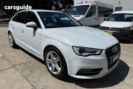 White 2015 Audi A3 Hatchback Sportback 2.0 Tdi Ambition