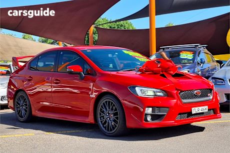 Red 2015 Subaru WRX Sedan Sti Premium