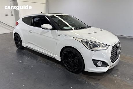 White 2014 Hyundai Veloster Coupe Sr Turbo