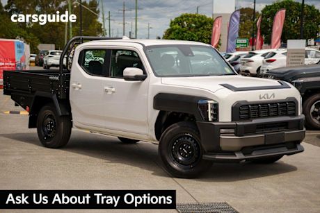 White 2025 Kia Tasman Double Cab Chassis S (4X4) Black Fender