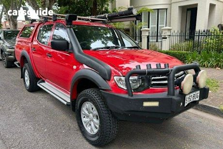 Red 2013 Mitsubishi Triton Double Cab Utility Glx (4X4)
