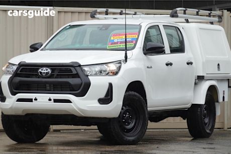 White 2022 Toyota Hilux Double Cab Chassis Workmate (4X4)