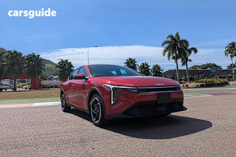 Red 2025 Kia K4 Sedan Sport+