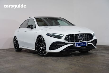 White 2023 Mercedes-Benz A35 Sedan 4Matic Mhev