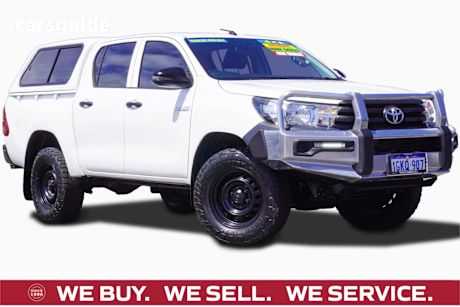White 2017 Toyota Hilux Dual Cab Utility Workmate (4X4)