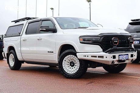 White 2022 Ram 1500 Crew Cab Utility Limited Rambox (Hybrid)