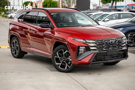 Red 2025 Hyundai Tucson Wagon Elite Hybrid N Line (Fwd)