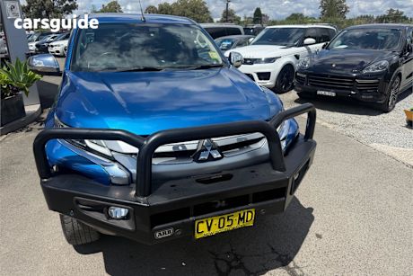 Blue 2019 Mitsubishi Triton Double Cab Pick Up Gls (4X4) Premium