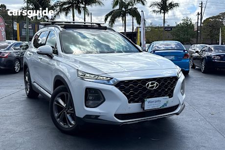 White 2018 Hyundai Santa FE Wagon Highlander Crdi Satin Awd