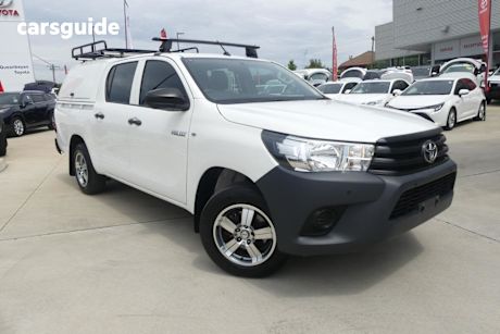 White 2019 Toyota Hilux Double Cab Pick Up Workmate