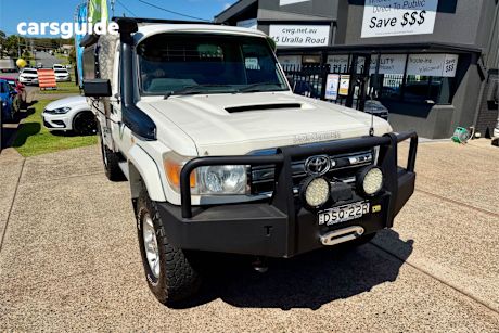 White 2009 Toyota Landcruiser Cab Chassis Gxl (4X4)