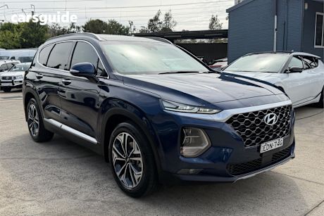Blue 2019 Hyundai Santa FE Wagon Highlander Crdi Burg (Awd)