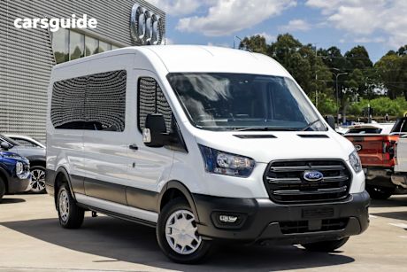 White 2021 Ford Transit Bus 410L (Rwd) Srw