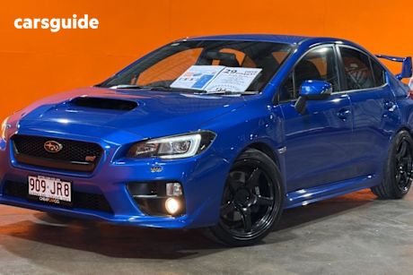 Blue 2014 Subaru WRX Sedan Sti