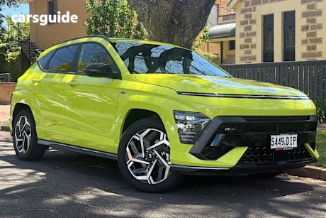 Yellow 2025 Hyundai Kona Wagon Hybrid Elite N Line