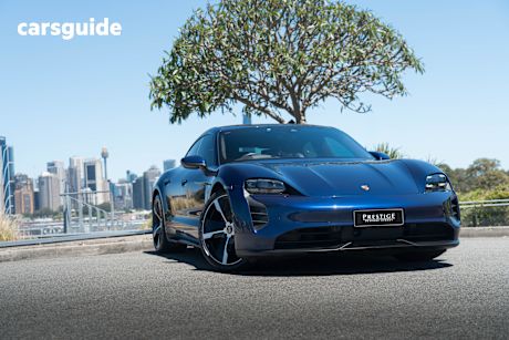 Blue 2023 Porsche Taycan Coupe Gts