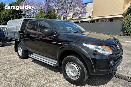 Black 2017 Mitsubishi Triton Dual Cab Chassis Glx (4X4)