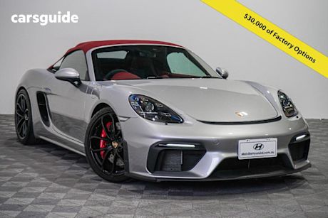 Silver 2023 Porsche 718 Roadster Spyder