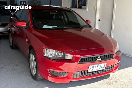 Red 2008 Mitsubishi Lancer Hatchback Es Sportback