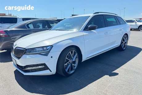 White 2022 Skoda Superb Wagon Sportline 206Tsi (4X4)