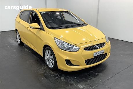 Yellow 2017 Hyundai Accent Hatchback Sport