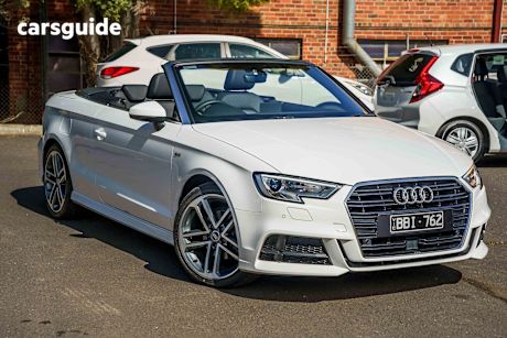 White 2019 Audi A3 Cabriolet 35 Tfsi S Line Plus