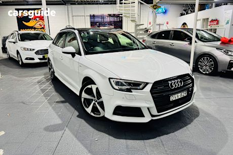 White 2017 Audi A3 Hatchback 2.0 Tfsi Sportback Black Edit