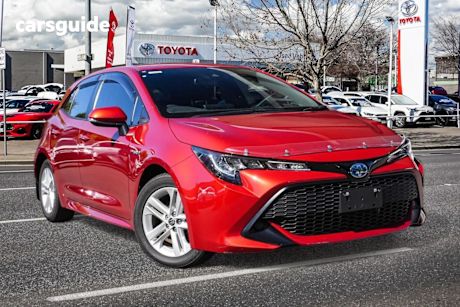 Red 2019 Toyota Corolla Hatchback Ascent Sport (Hybrid)