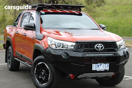 Orange 2018 Toyota Hilux Dual Cab Utility Rugged X (4X4)
