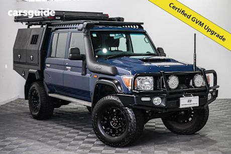 Blue 2022 Toyota Landcruiser Double Cab Chassis Gxl