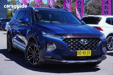 Blue 2018 Hyundai Santa FE Wagon Highlander Crdi Satin Awd