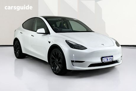 White 2024 Tesla Model Y Wagon Performance