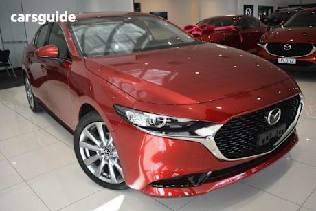 Red 2025 Mazda 3 Sedan G20 Evolve