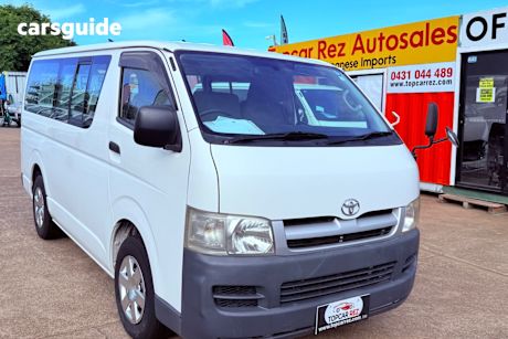 White 2007 Toyota HiAce Commercial