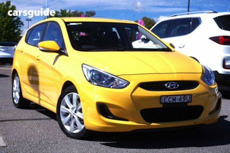 Yellow 2019 Hyundai Accent Hatchback Sport