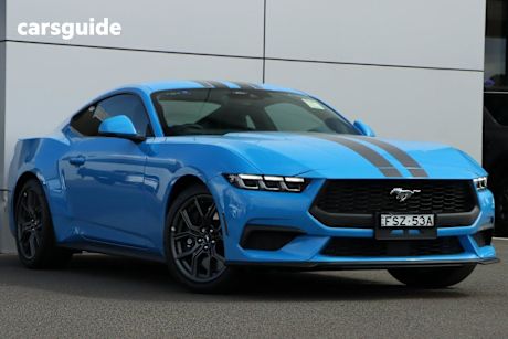 Blue 2025 Ford Mustang Fastback Ecoboost