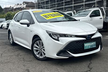 White 2025 Toyota Corolla Hatchback Ascent Sport Hybrid