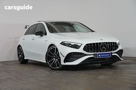 White 2023 Mercedes-Benz A35 Hatchback 4Matic Mhev