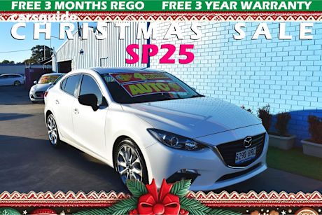 White 2015 Mazda 3 Sedan Sp25