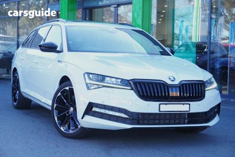White 2023 Skoda Superb Wagon Sportline 206Tsi (4X4)