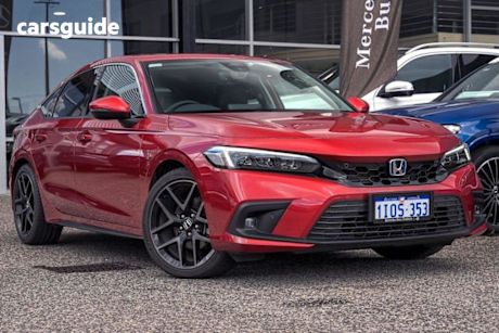 Red 2024 Honda Civic Hatchback E:Hev Lx