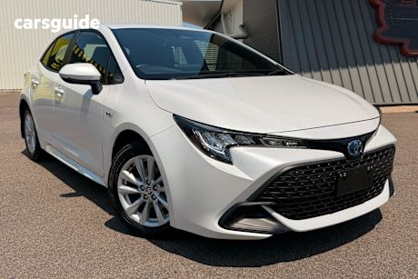 White 2023 Toyota Corolla Hatchback Ascent Sport Hybrid