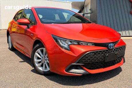 Orange 2024 Toyota Corolla Hatchback Ascent Sport Hybrid
