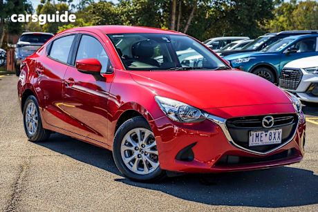 Red 2018 Mazda 2 Sedan Maxx