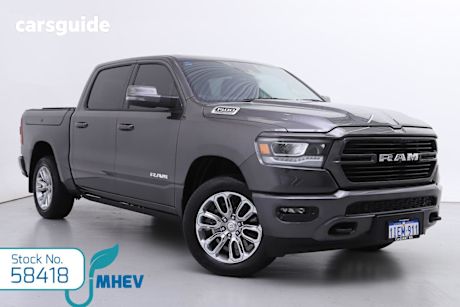 Grey 2024 Ram 1500 Crew Cab Utility Laramie Sport Rambox Mhev