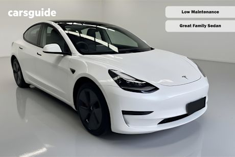 White 2021 Tesla Model 3 Sedan Standard Range Plus Rwd