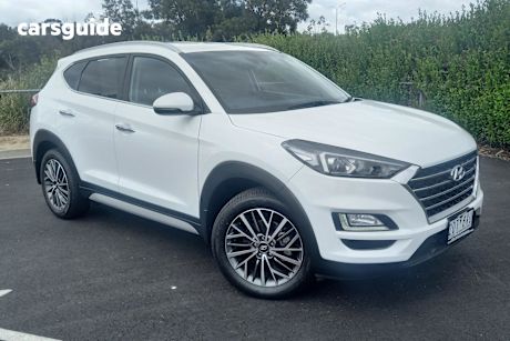 White 2019 Hyundai Tucson Wagon Elite (Awd) Beige Int