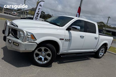 White 2019 RAM 1500 Crew Cab Utility Laramie (4X4) Fd3.9