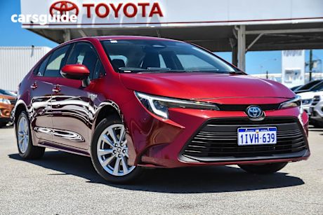 Red 2023 Toyota Corolla Sedan Ascent Sport Hybrid