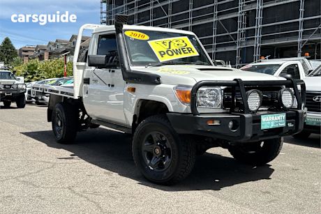 White 2010 Toyota Landcruiser Cab Chassis Workmate (4X4)